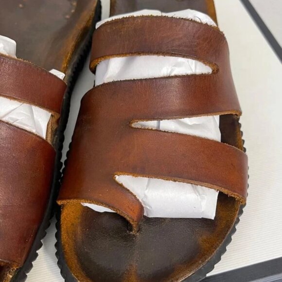 Mephisto Sandals Brown Leather Thong Toe Loop Slip On Women's Size 41 EU/11 US - Picture 8 of 11